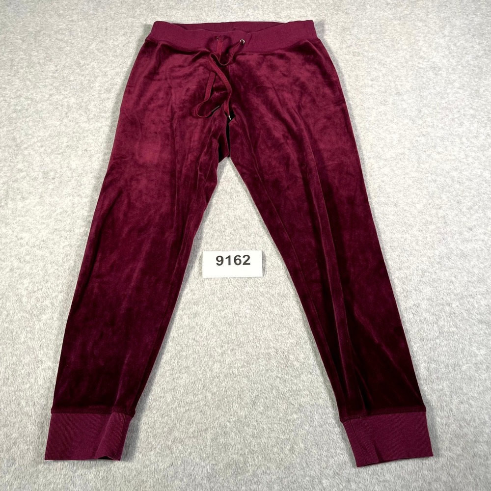 Champion Elite Velour Jogger Pants Womens Small‎ Burgundy Stretch Tapered Leg